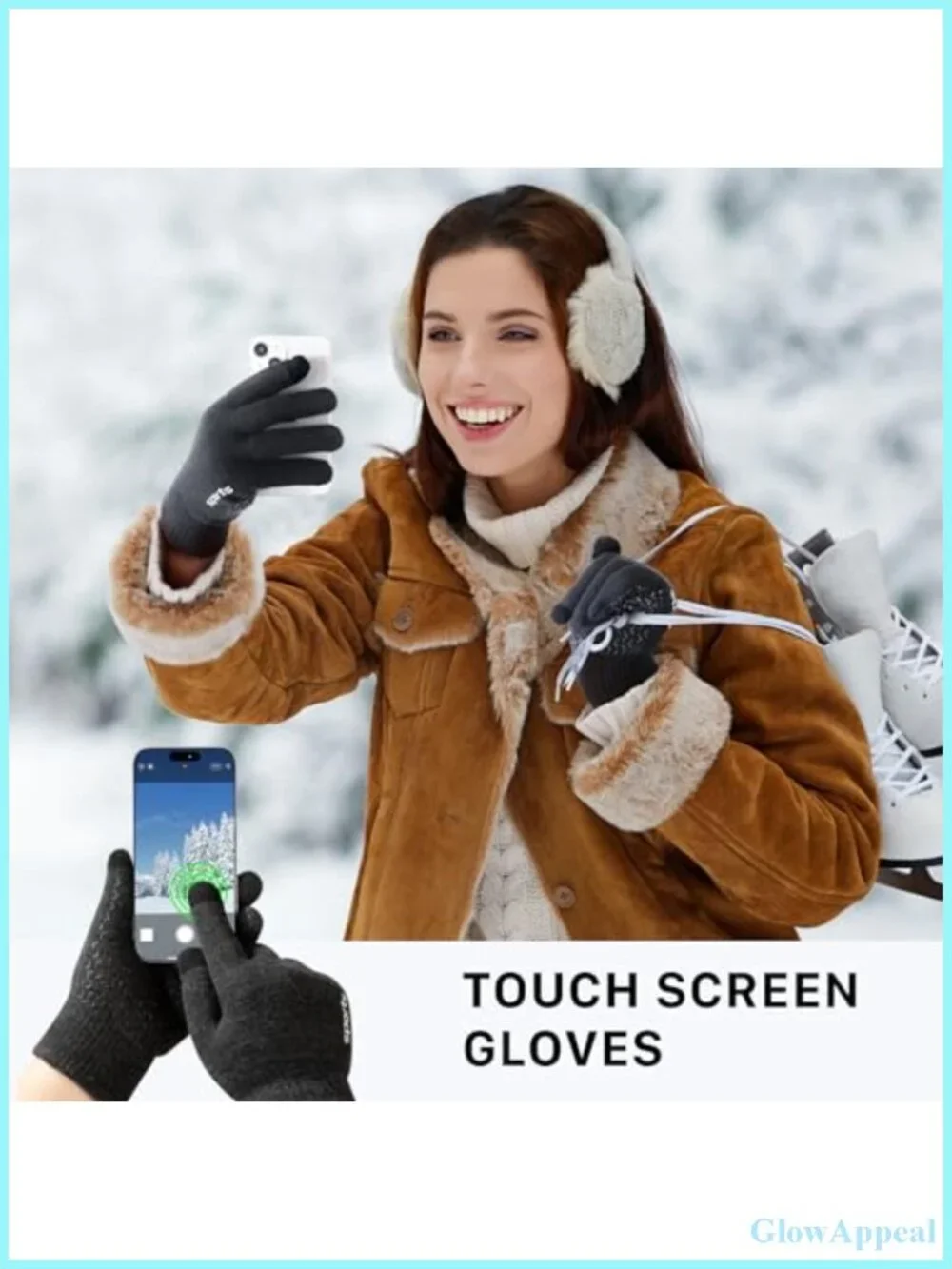 Winter Gloves for Men Women, Wool Fleece Lined Touchscreen Gloves